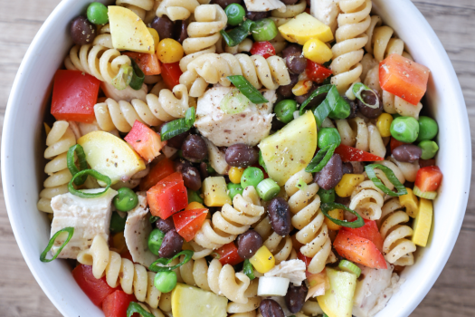 Image of Chicken Pasta Salad Recipe in a bowl