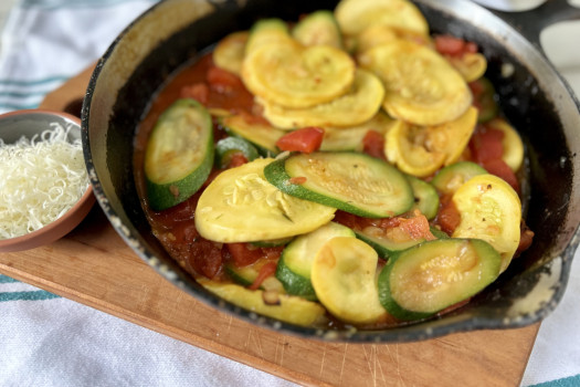 Image of Summer Squash Medley recipe in a skillet