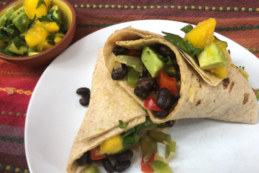 Image of Veggie Bean Wrap Recipe on a plate