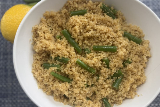 Image of Gingery Quinoa with Green Beans recipe in a bowl