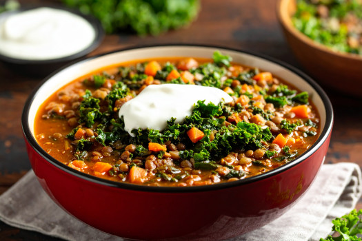 Image of Crock Pot Vegetable Lentil Stew recipe in a bowl