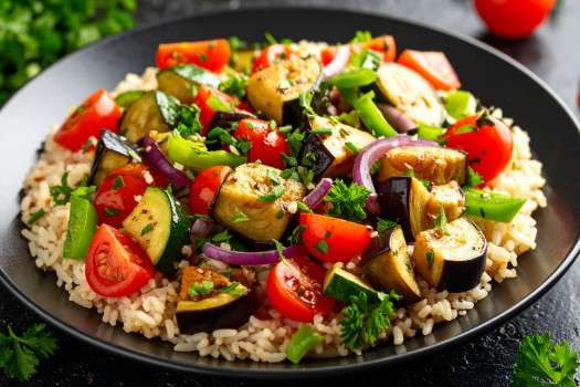 Image of Eggplant Stir-Fry recipe on a plate
