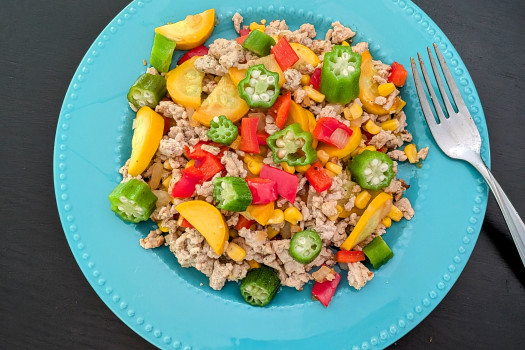 Image of Veggie Stir-Fry with Turkey recipe on a plate