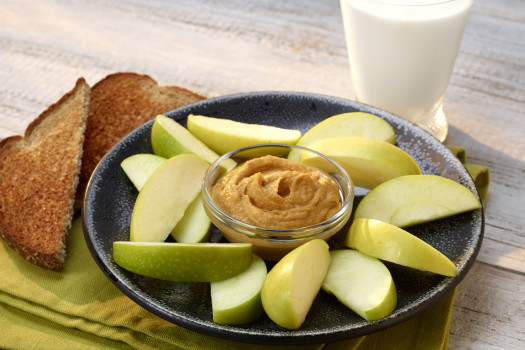 Apple Wedges with Pumpkin Almond Butter