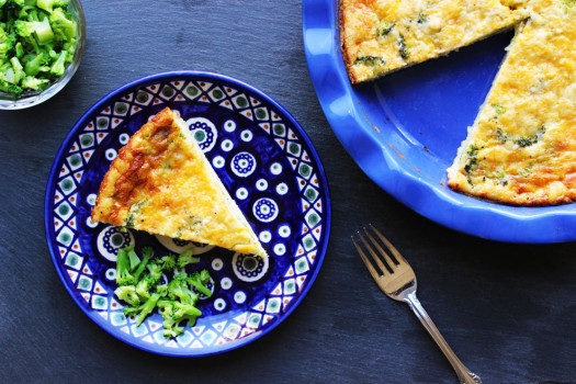 slice of Magic Crust Quiche on a plate