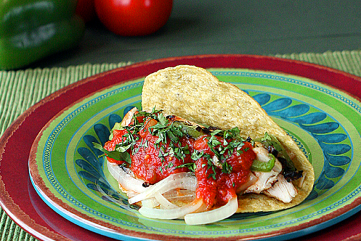 Soft Chicken Taco on a plate