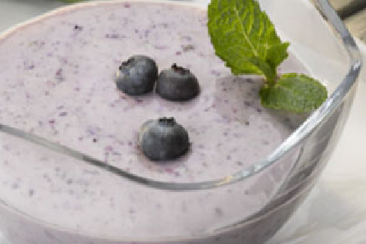 bowl of Chilled Blueberry Soup