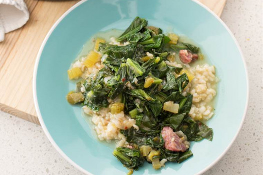 plate of Collard Green Gumbo with Ham Hock