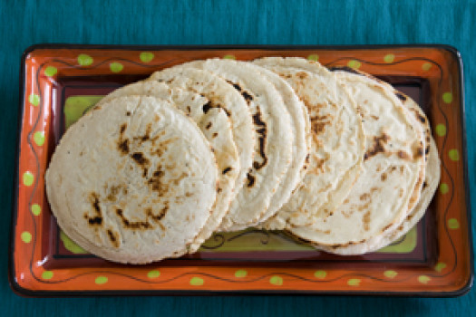 Corn tortillas on a plate