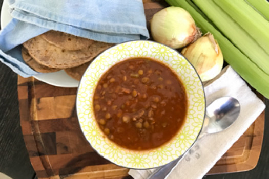 Lentil Vegetable Soup in a bowl