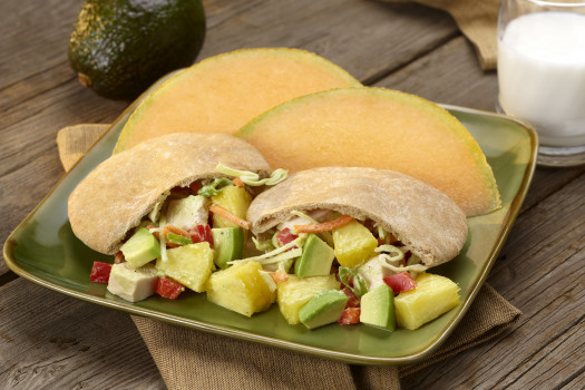 Pineapple Avocado Chicken Salad on a plate