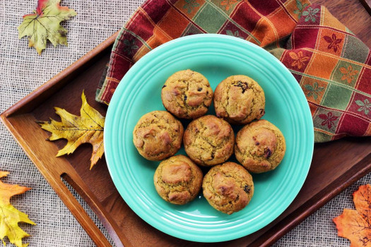 plate of Cranberry Pumpkin Muffins