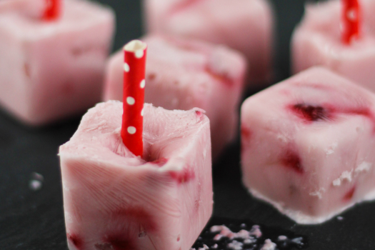 Strawberry Yogurt Pops on a plate