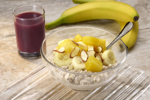 Tropical Overnight Oatmeal in a bowl