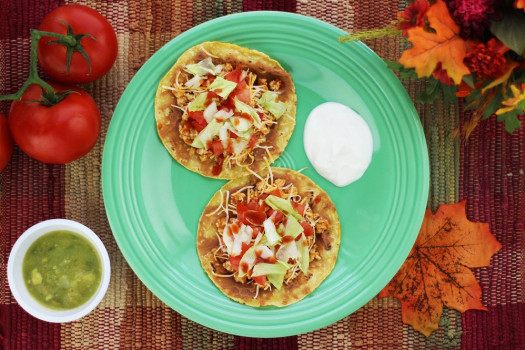 Turkey Tostadas on a plate