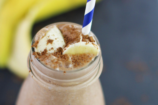 Peanut Butter Banana Smoothie in a jar