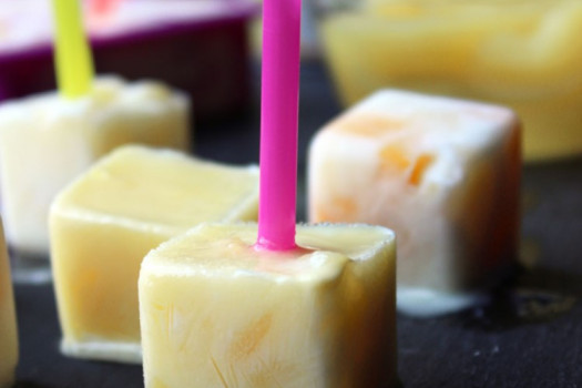 several Frozen Pear Pops