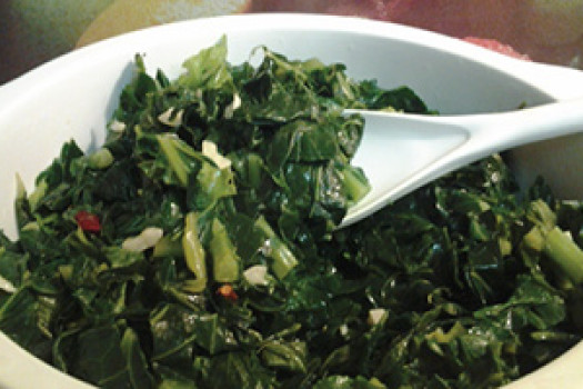 Julia’s Sautéed & Steamed Collards in a bowl