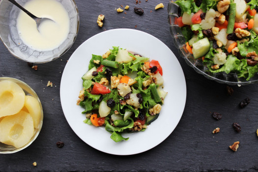 Pear Salad in a bowl