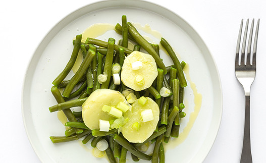 Green Beans and New Potatoes on a plate