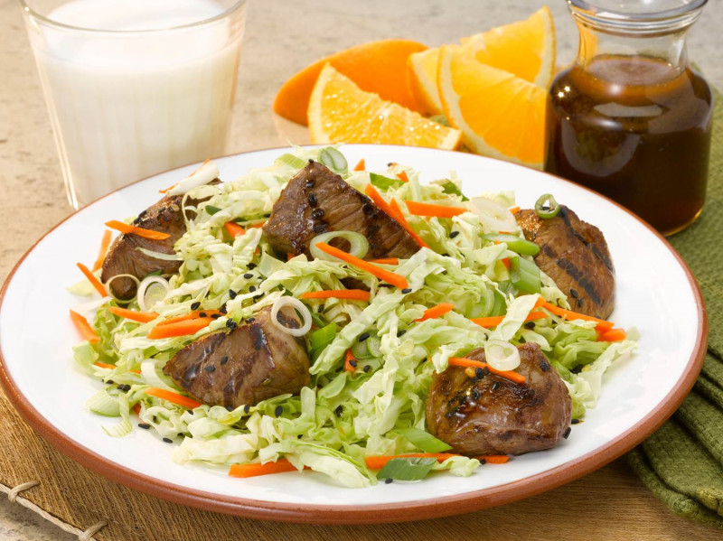 Grilled Lamb Salad on a plate