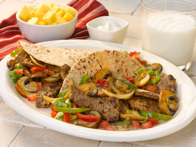 Mushroom Steak Fajitas on a plate