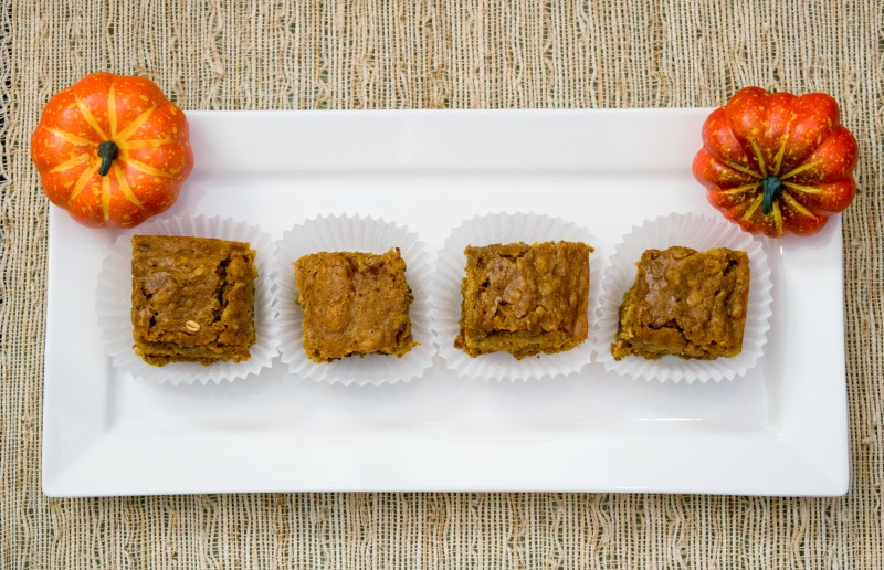 Image of Peter Pumpkin Squares Recipes on a plate.
