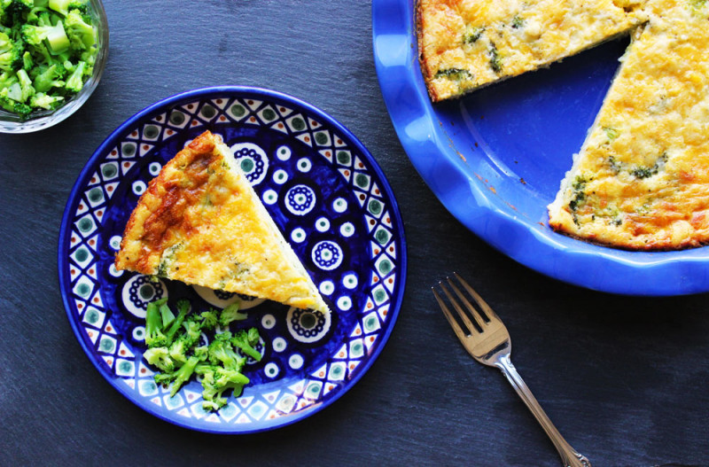 slice of Magic Crust Quiche on a plate