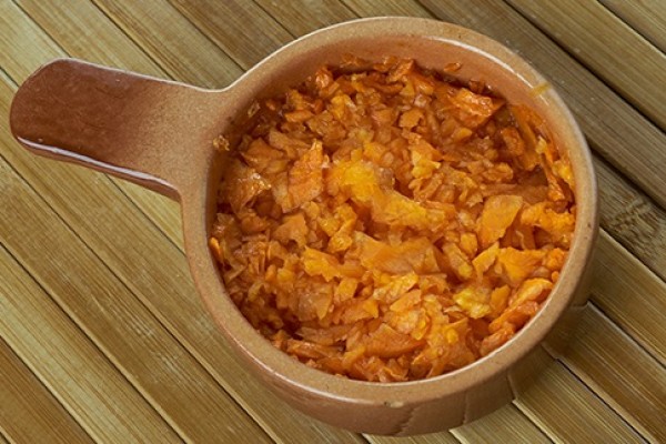 Sweet Potato Pone in a small baking dish