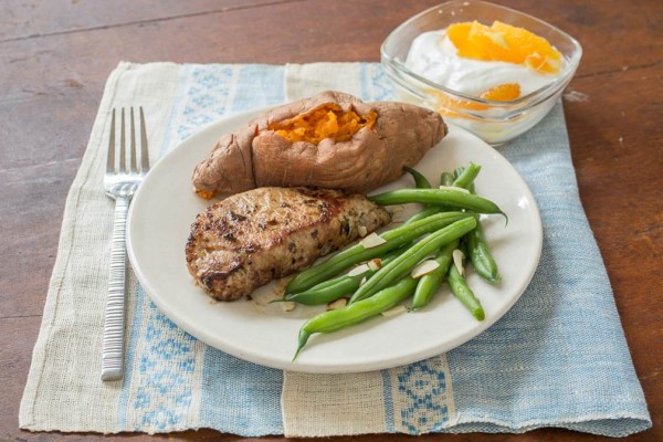 Greek Pork Chops on a plate