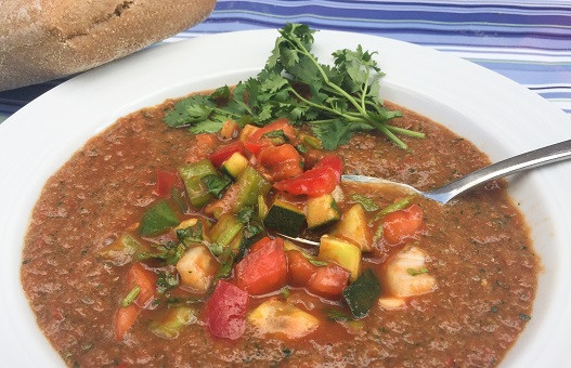 bowl of Farmers Market Gazpacho