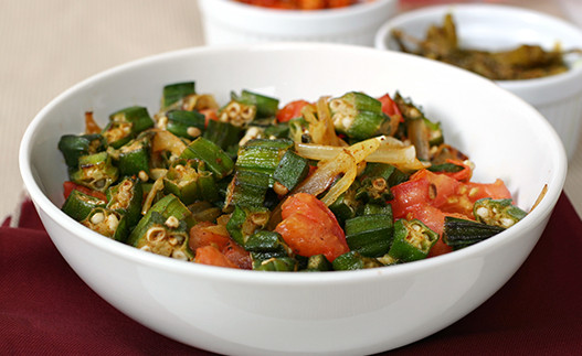 Spicy Okra in a bowl