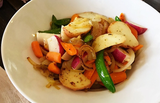 Spring Vegetable Sauté in a bowl