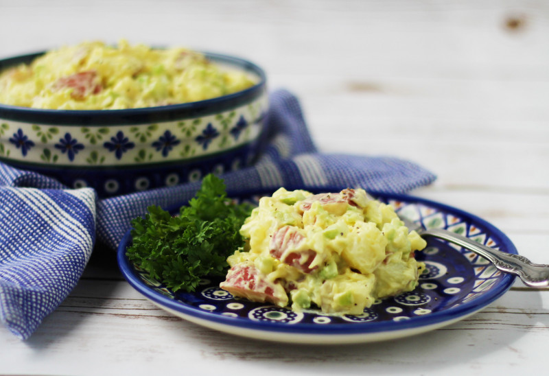 Red Potato Salad on a plate