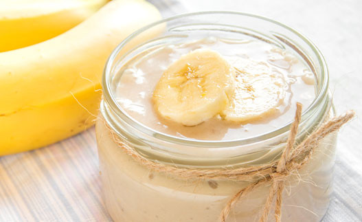 Mousse a la Banana in a bowl