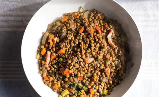 Lentil Vegetable Salad in a bowl