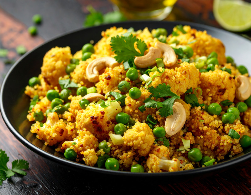 Image of Curried Quinoa and Cauliflower recipe in a bowl
