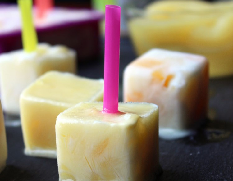 several Frozen Pear Pops