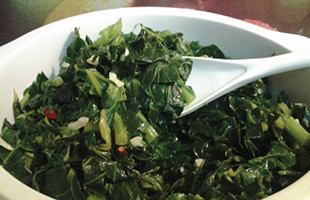 Julia’s Sautéed & Steamed Collards in a bowl