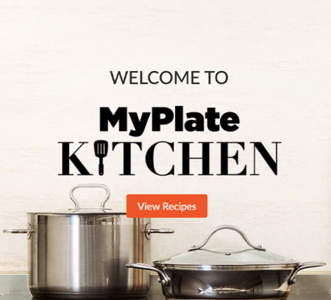 screenshot of the myplate kitchen page which shows kitchen cookware on a stove