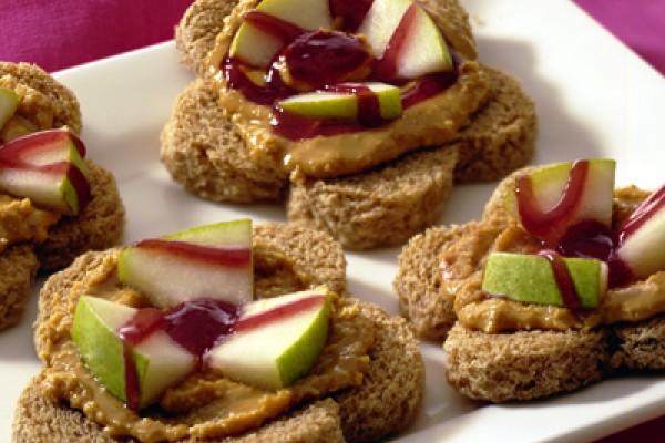 Pear PB&J Bouquet on a plate