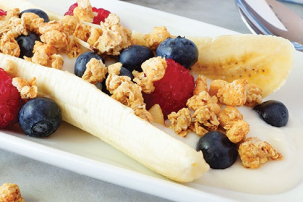 Lickety Split Banana Split on a plate