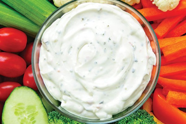 Low Fat Ranch Dip in a bowl