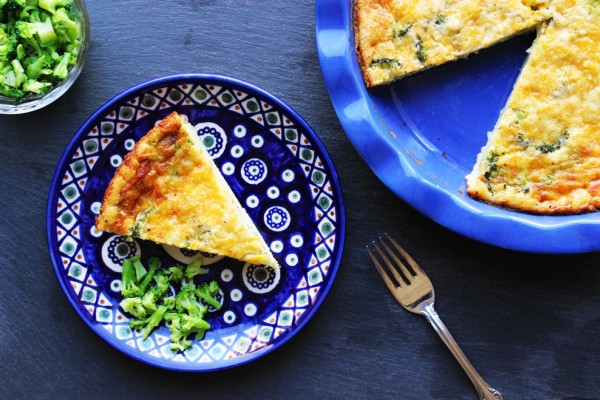 slice of Magic Crust Quiche on a plate