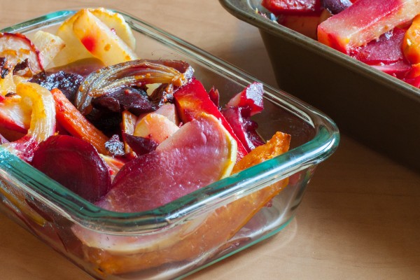 Roasted Root Vegetables in a baking dish
