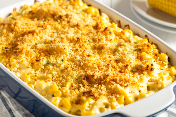 Image of Corn Casserole Recipe in a casserole dish