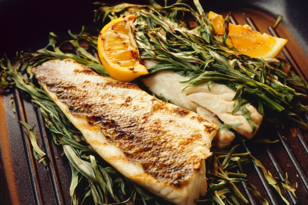 Sautéed Walleye with Tarragon on a grill
