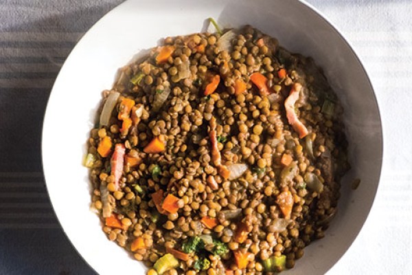 Lentil Vegetable Salad in a bowl