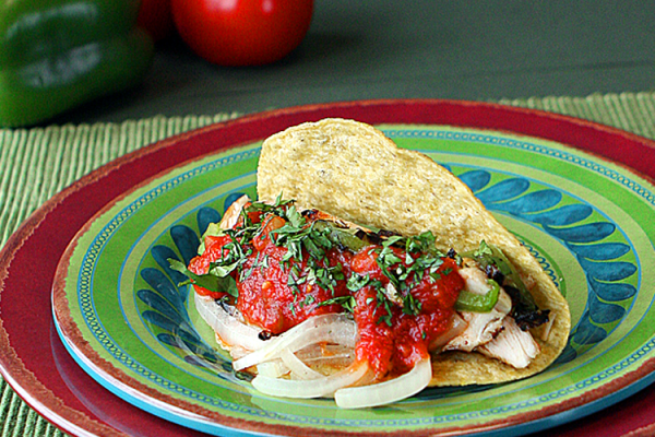 Soft Chicken Taco on a plate